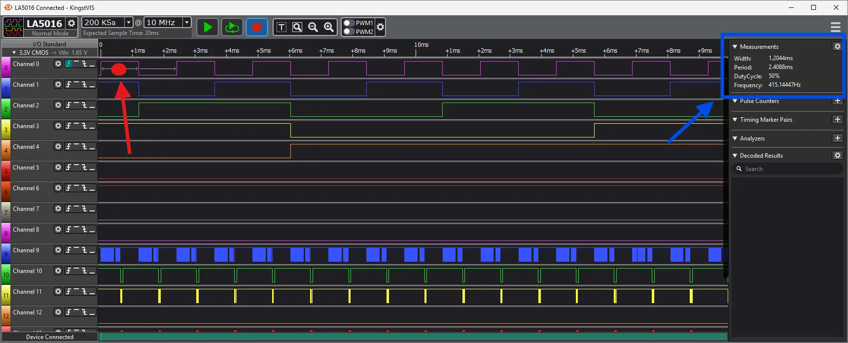 Kingst VIS - Messung Mouse Over