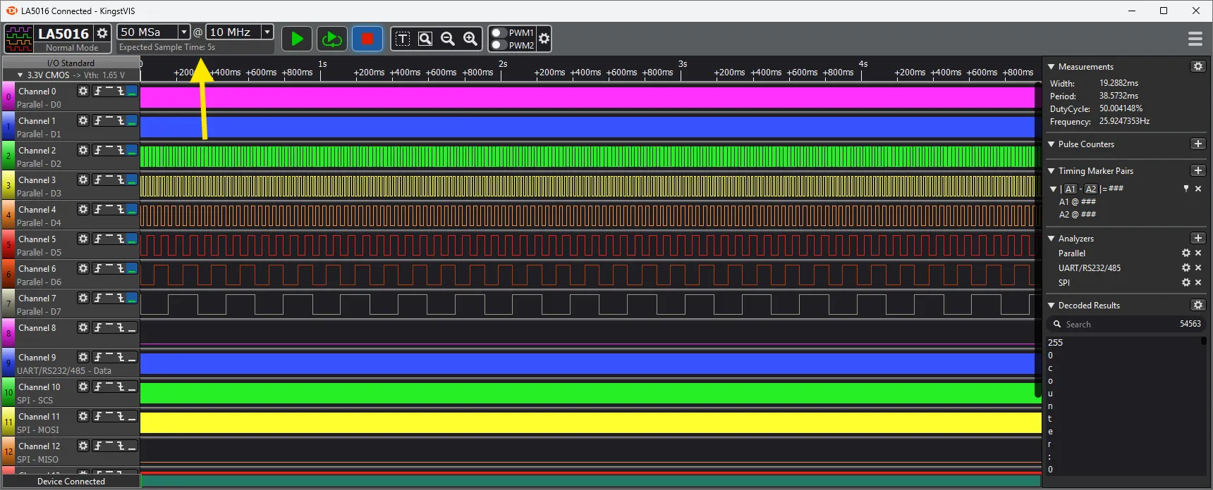 Kingst VIS - Abtastrate und Speichertiefe 2