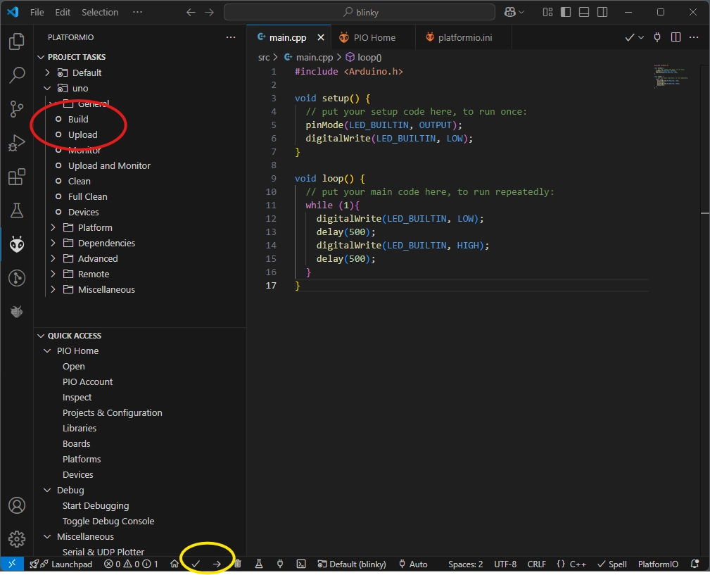 Kompilieren und Uploaden
