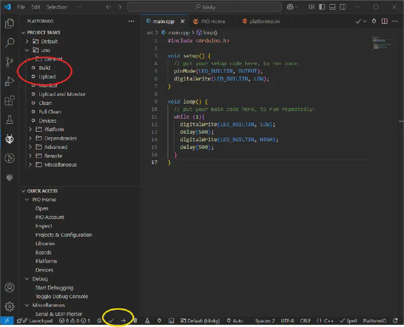 Kompilieren und Uploaden